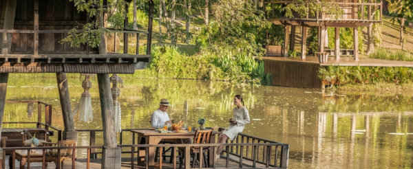 奢華渡假村內享受自由時光(推薦參加水牛洗澡、體驗插秧等免費活動)→泰式下午茶時光(兩人一套)